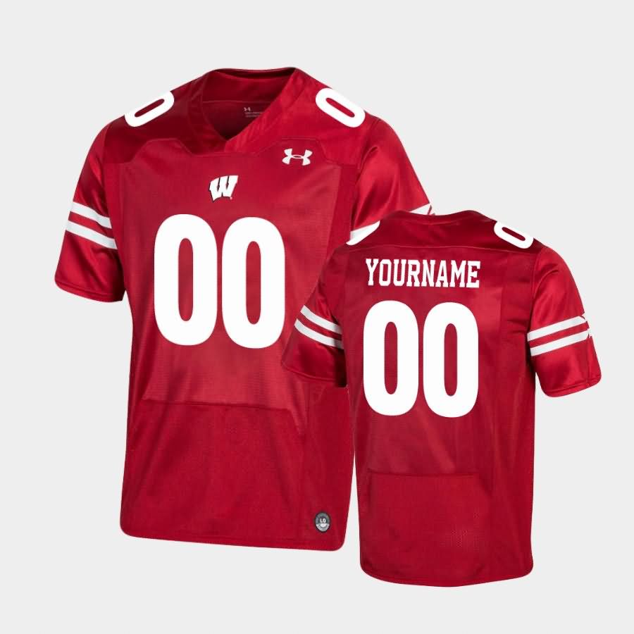 Wisconsin Badgers Men's #00 Custom NCAA Under Armour Authentic Red Premier College Stitched Football Jersey JV40G83DL